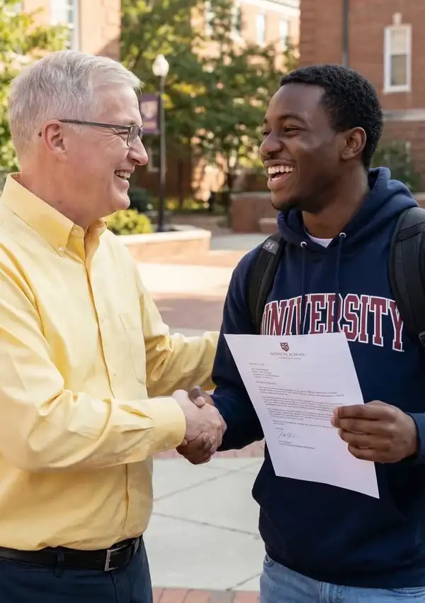 Student celebrating SHSAT success